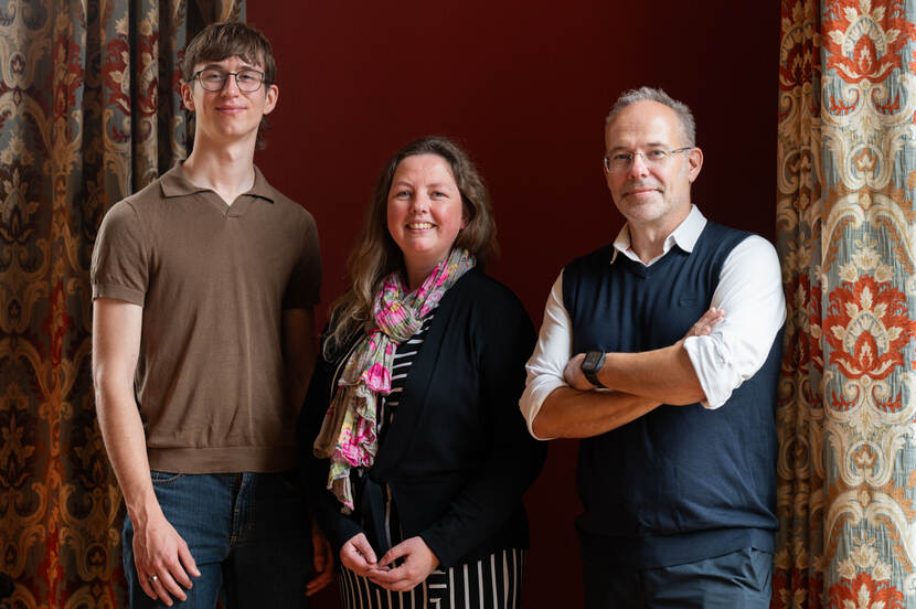 Foto van deelnemers Marijn van der Velden, Margriet Hermans en Guido Ververs